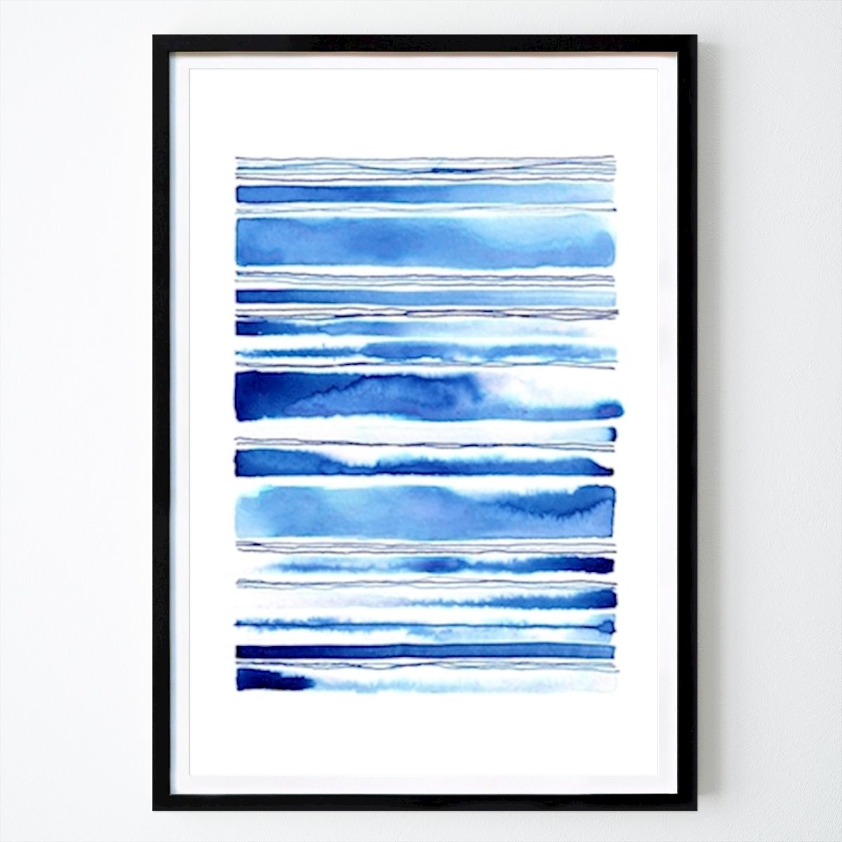 Abstracto Póster: Rayas de acuarela azul océano de Vera Zhurba