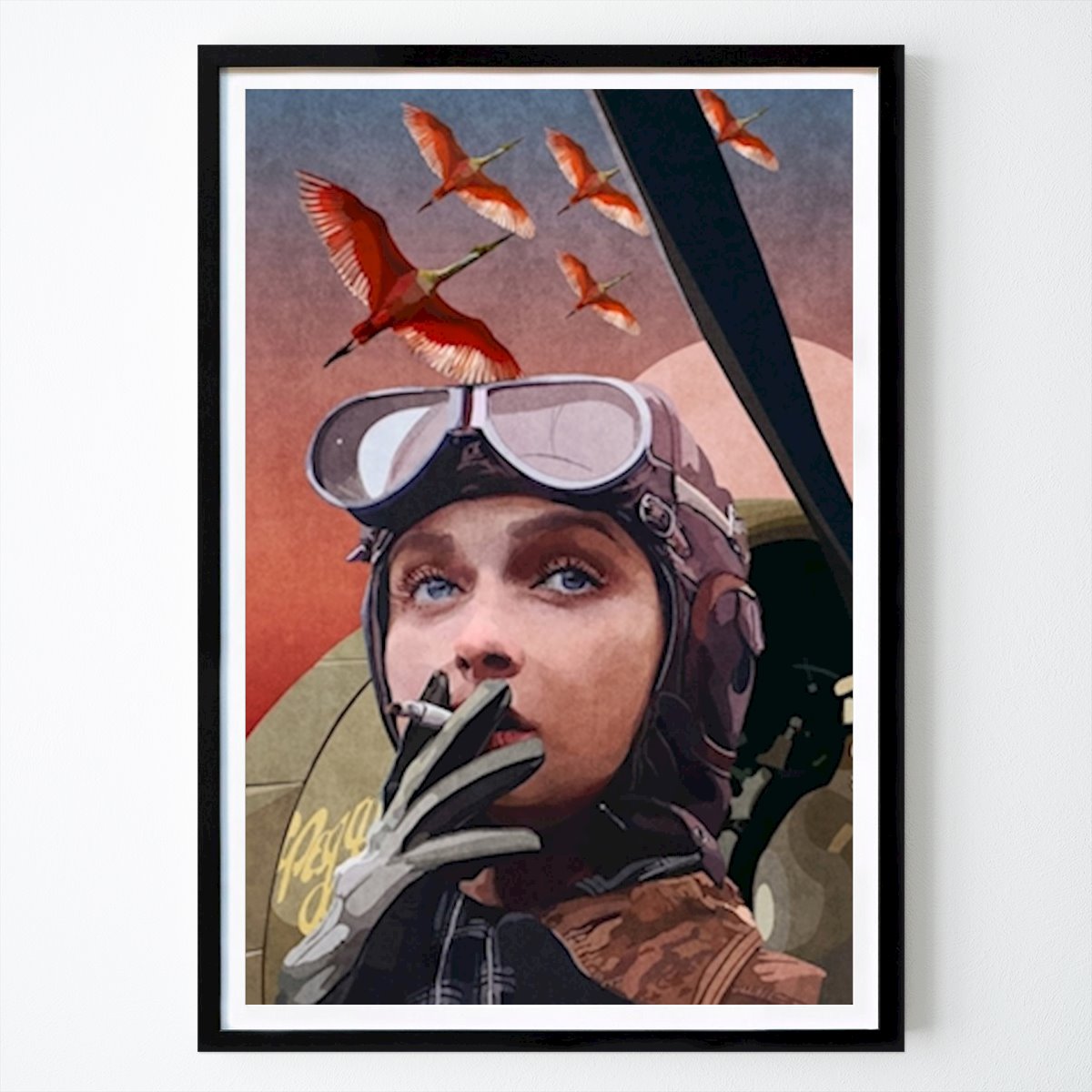 Retro & Vintage Poster: Pilota femmina d'epoca di Emel Tunaboylu by The Artcircle