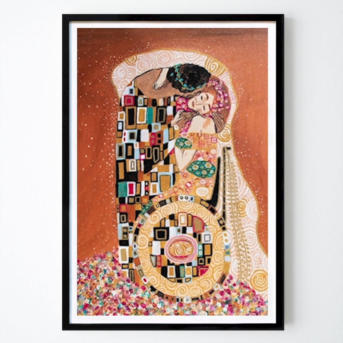 Pop Art Poster: Der Kuss (Rollstuhl-Version) von Julia Hirschfeld