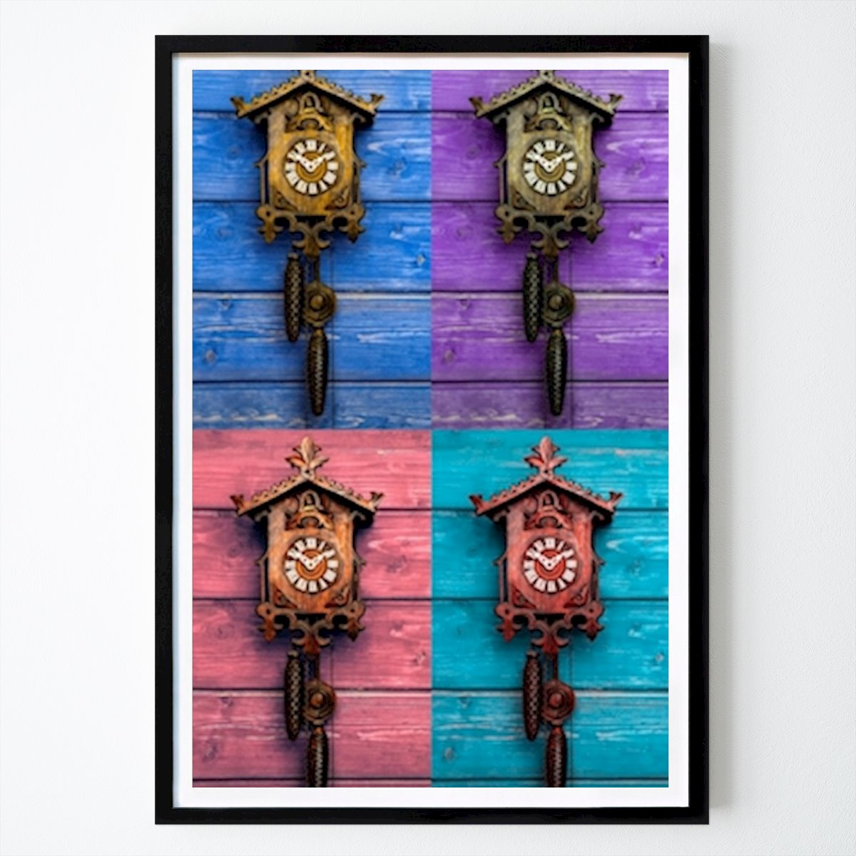 Pop Art Affiche: Coucou Horloge Pop Art par Jürgen Wiesler