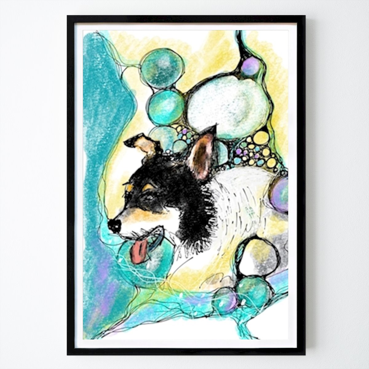 Animals Poster: Bubbles Dog by Carola Zain