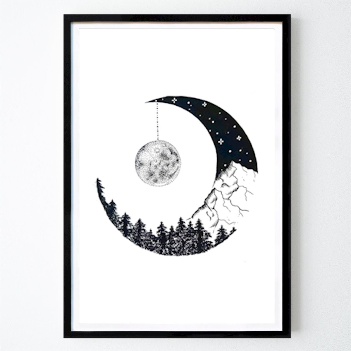 Botanisk Poster: Moon Mountain Landskap av Pia Makk