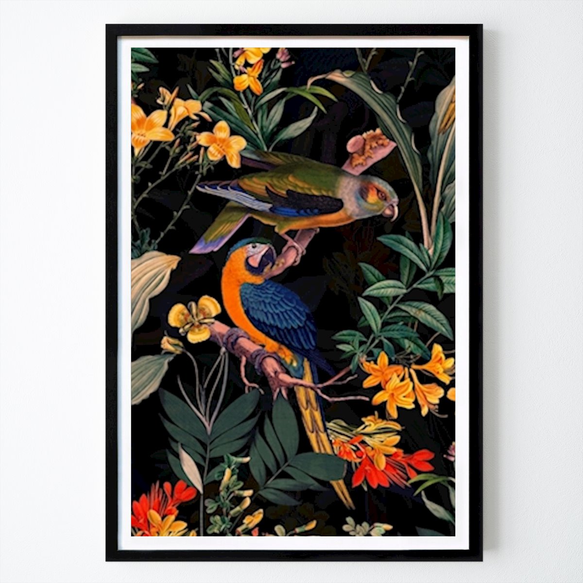 Animals Poster: Midnight Parrot Garden by Uta Naumann