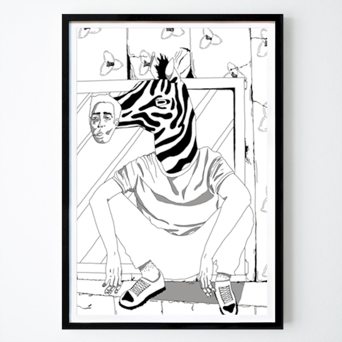 Illustratie Poster: Zebra Jongen van Victor Nemeth