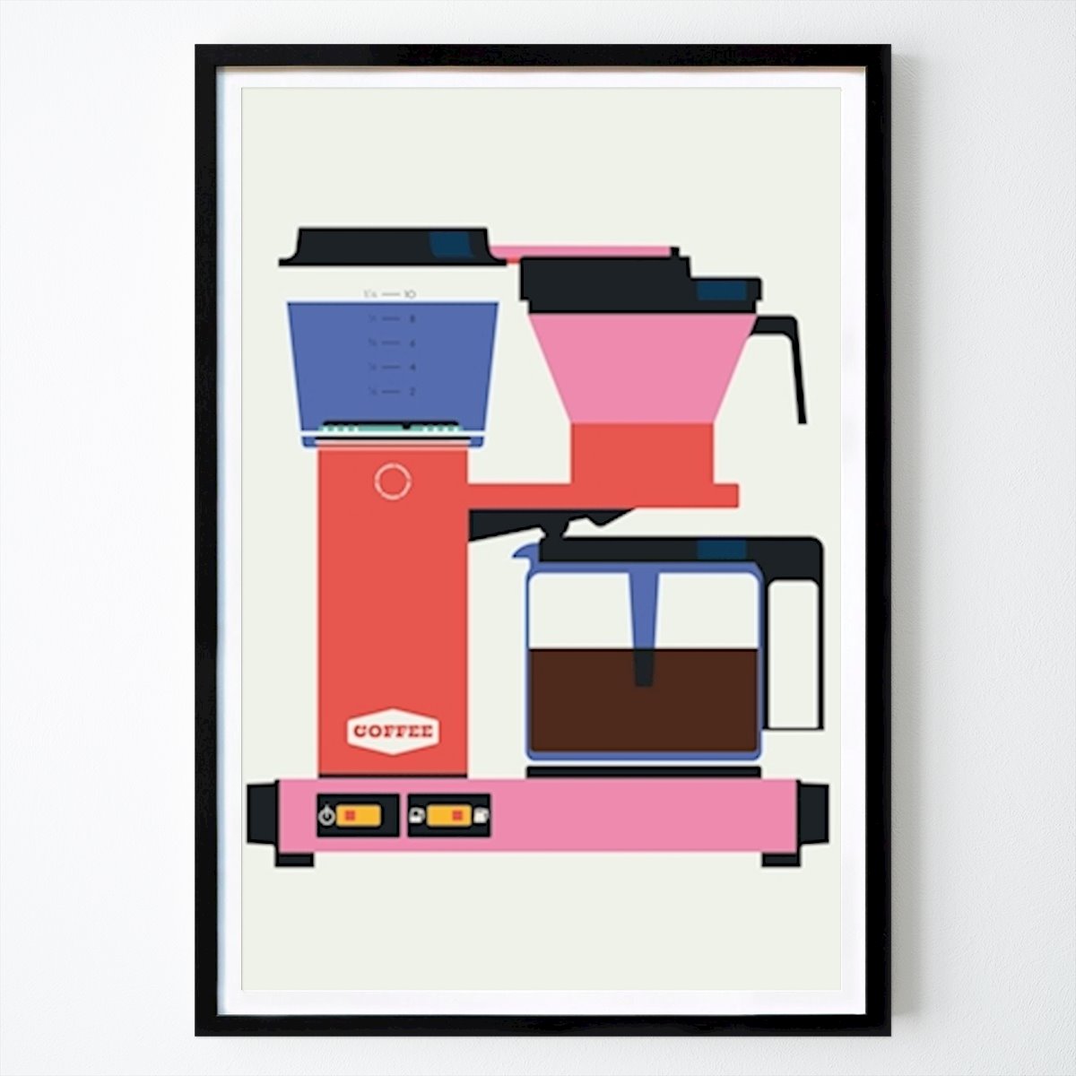 Kitchen Poster: Pastel Coffee Maker by Bo Lundberg