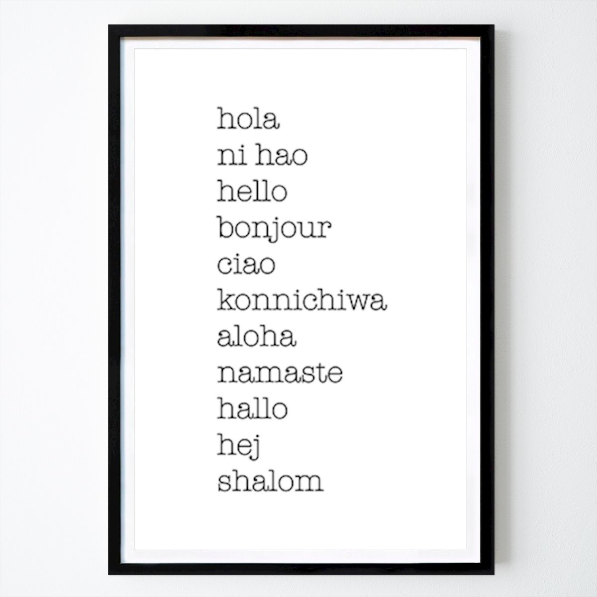 People & Portrait Poster: Hello Hola Bonjour by Nouveau Prints