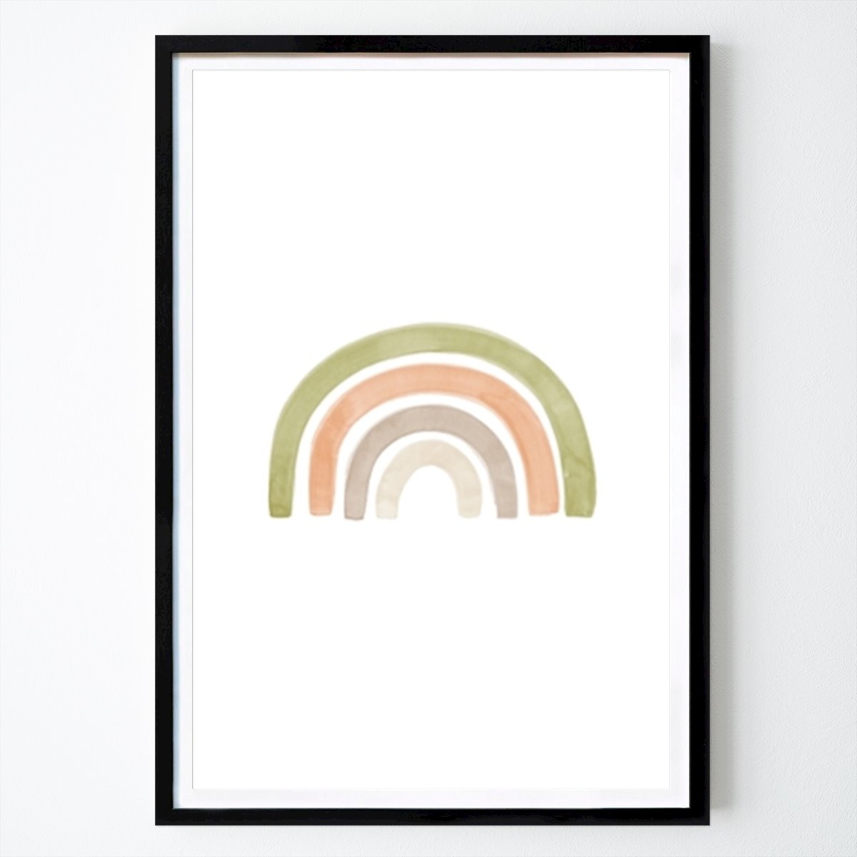 Kinder Poster: Aquarel Regenboog Aarde van Nouveau Prints