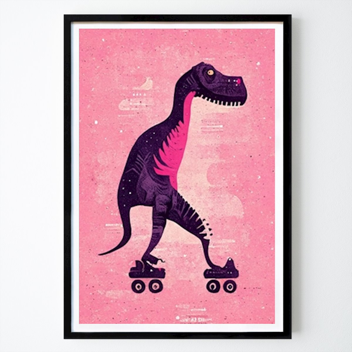 Dieren Poster: T-Rex op rolschaatsen van Nordic Cucumber