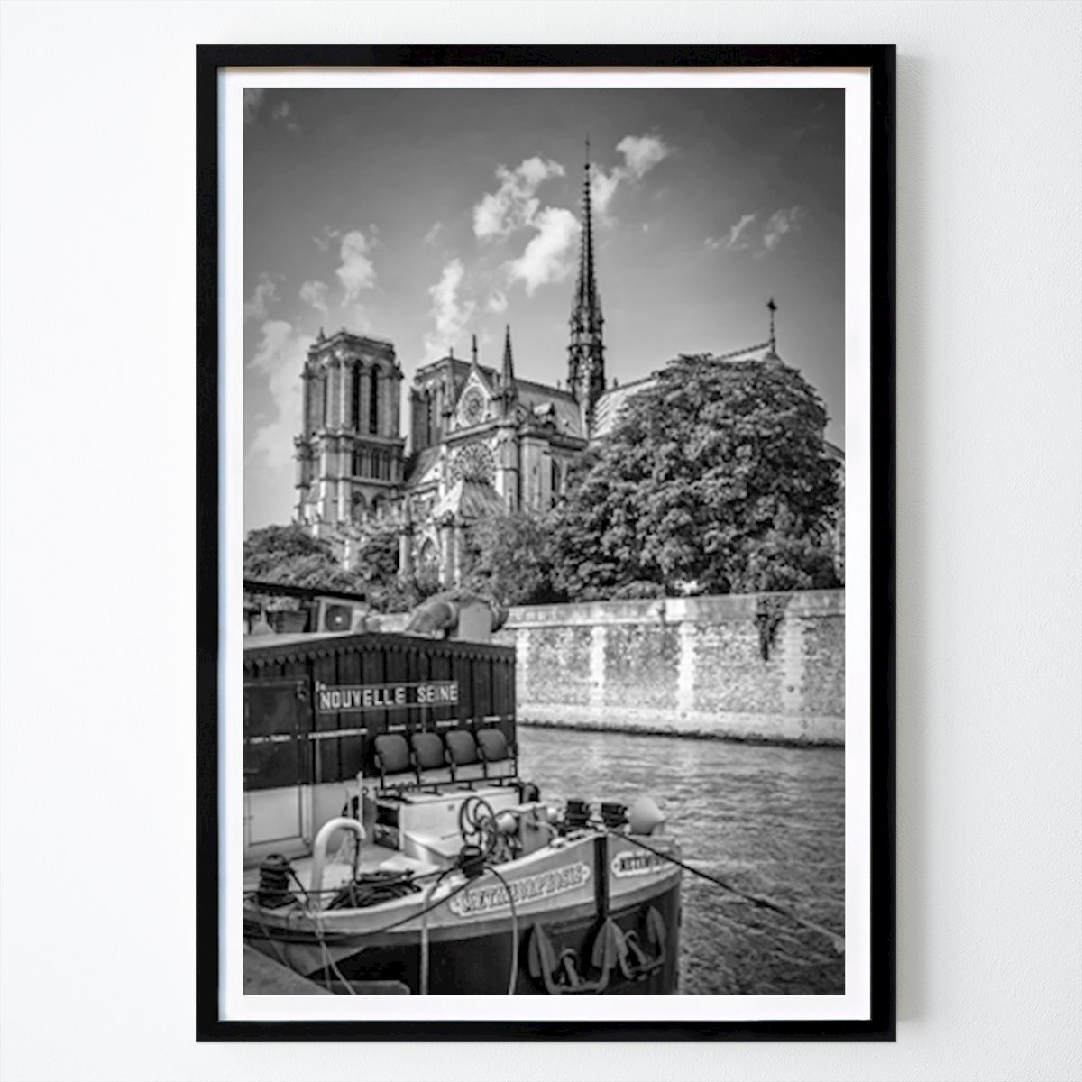 Black & White Poster: PARIS Cathedral Notre-Dame by Melanie Viola