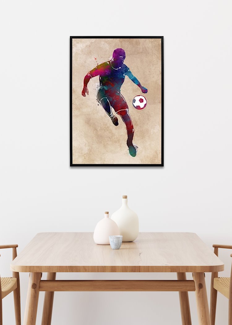 Striker - soccer plakat af Printler