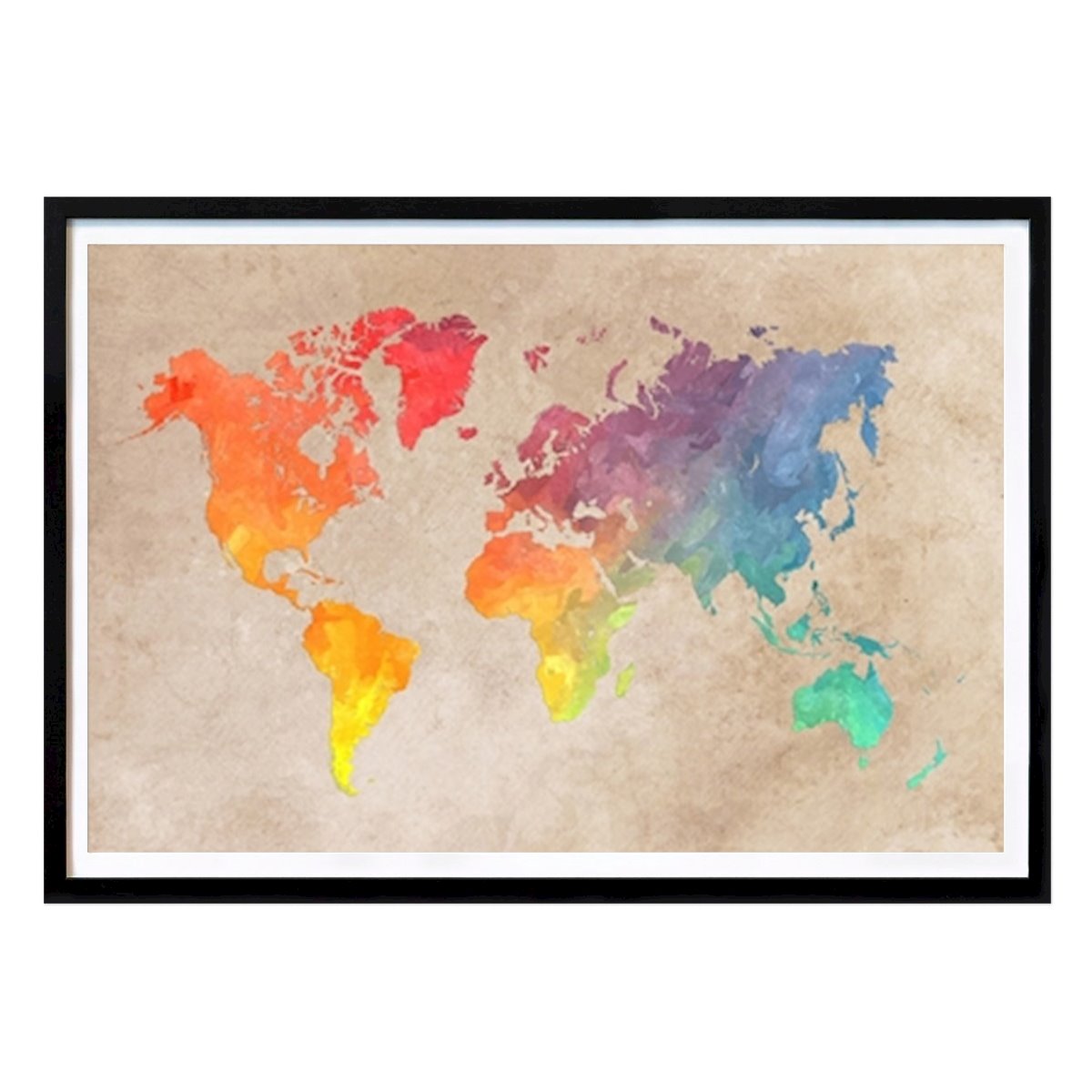 Places & Cities Poster: Colored world map by Justyna Jaszke