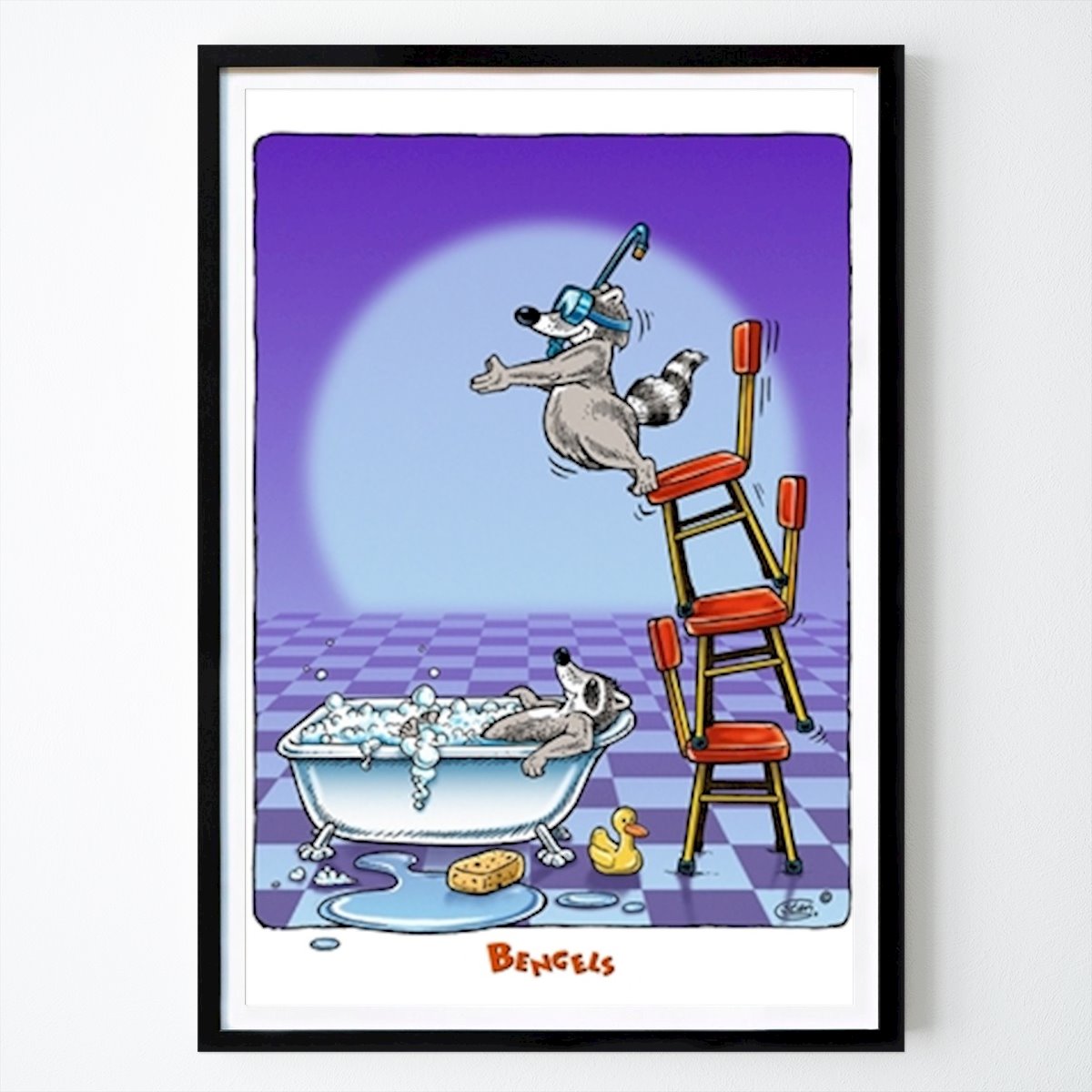 Illustratie Poster: Bengels Bubbel Bad van Stan Groenland