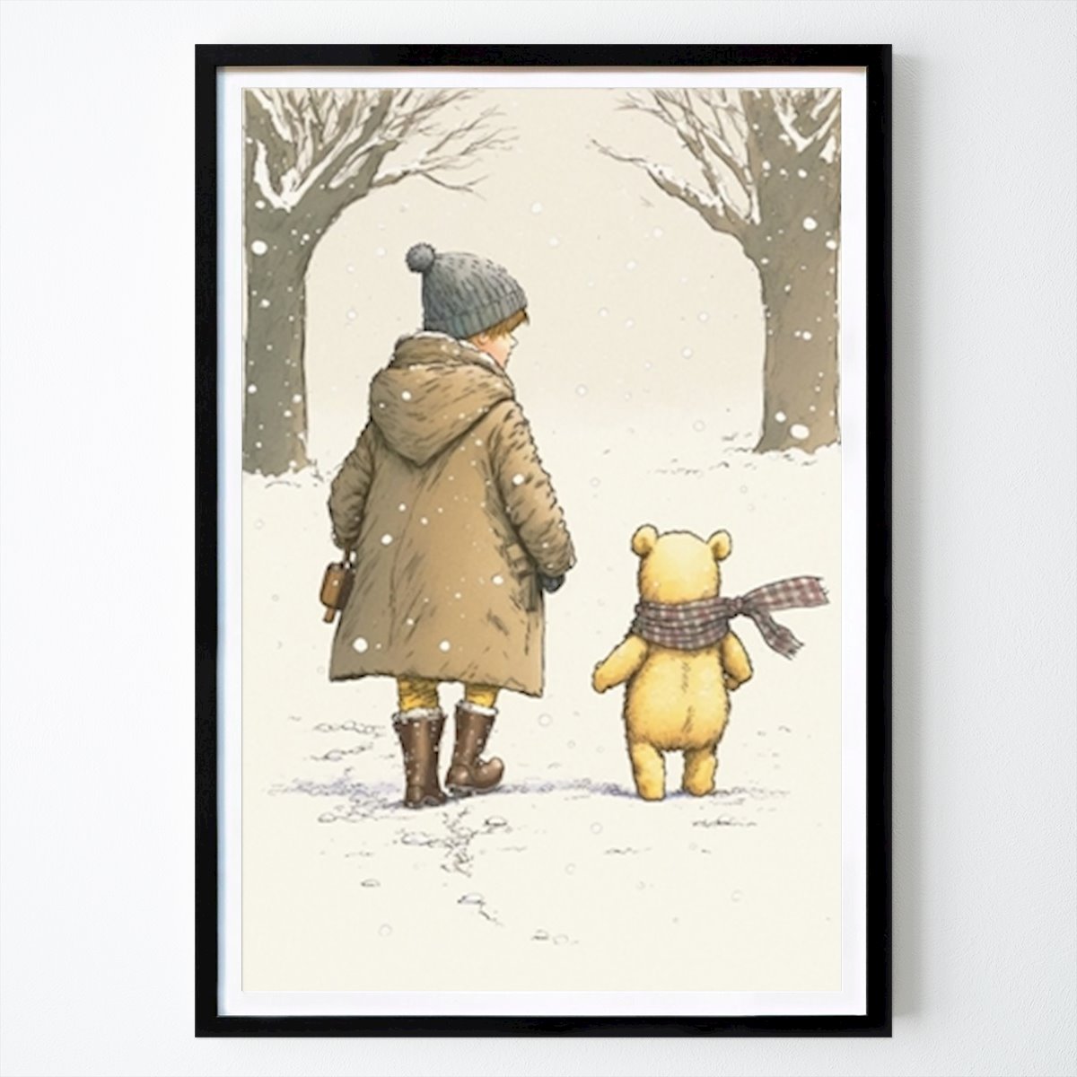 Kitchen Poster: Winnie-the-Pooh Winter Walk by Oh Ok Art Squad