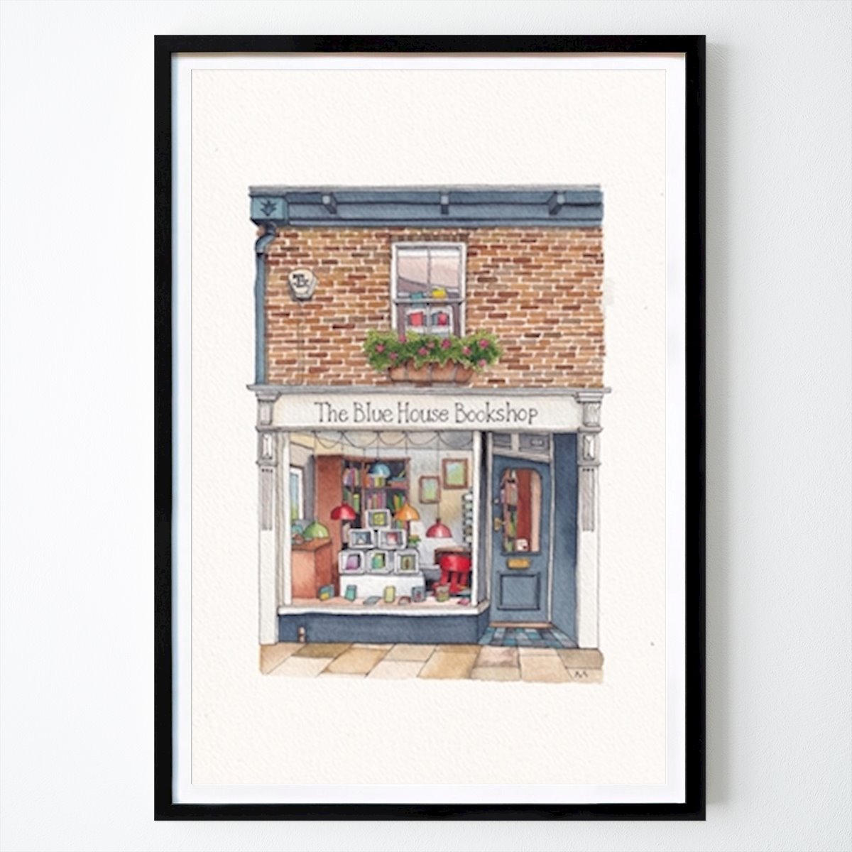 Londres Affiche: La librairie Blue House par Urban Anna