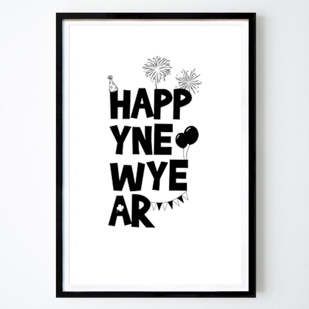 Abstract Poster: Happy New Year by Bye Bye White Walls