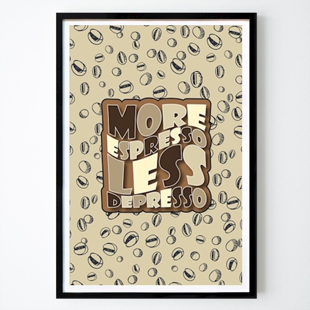 Retro & Vintage Poster: More Espresso Less Depresso by Thomas Arvidsson Björklund
