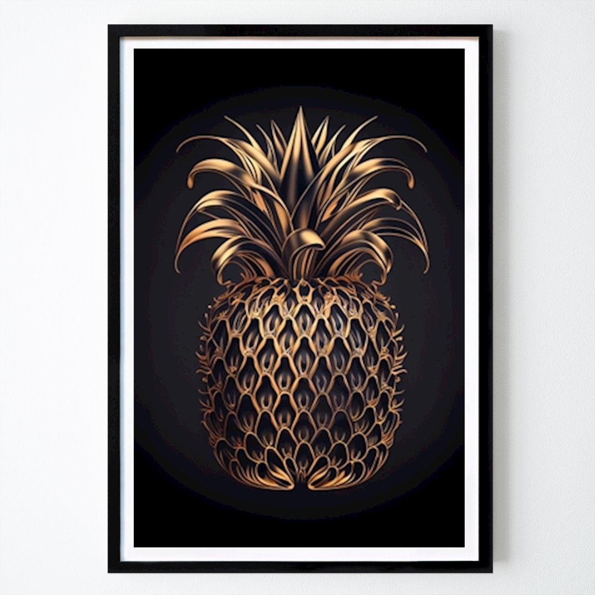Kök Poster: Guld ananas - svart av Gabriel Alenius