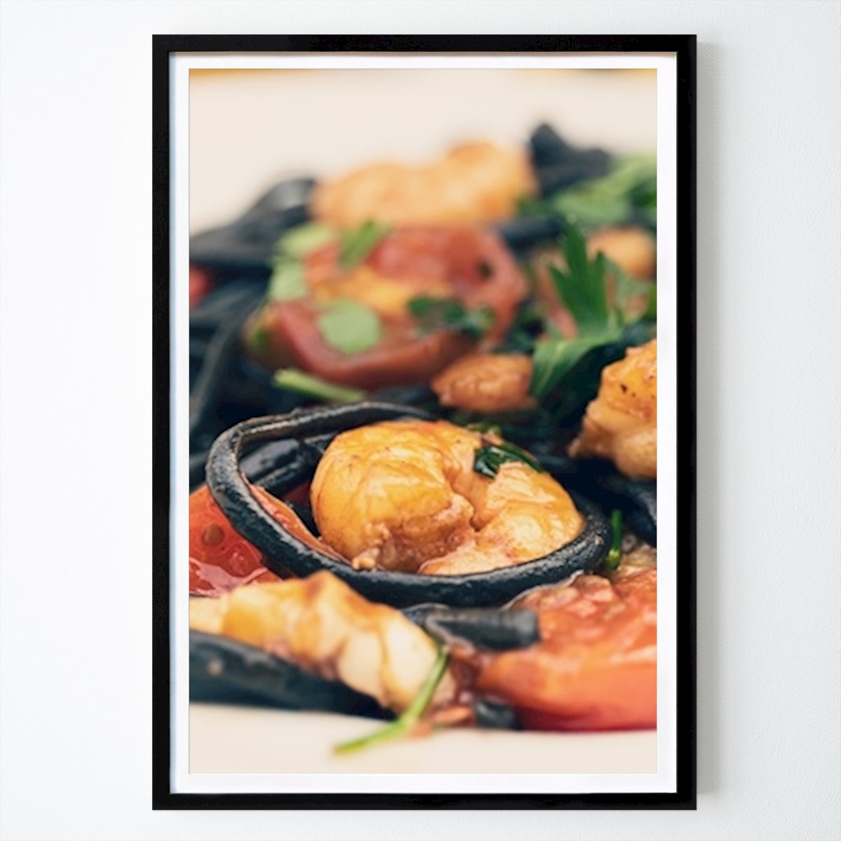 Kök Poster: Svart Pasta med Räkor av Marie Berlin