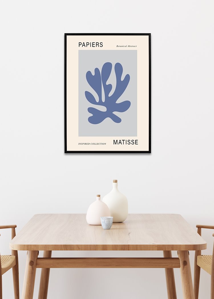 Matisse inspireret udskæring blå plakat af - Printler