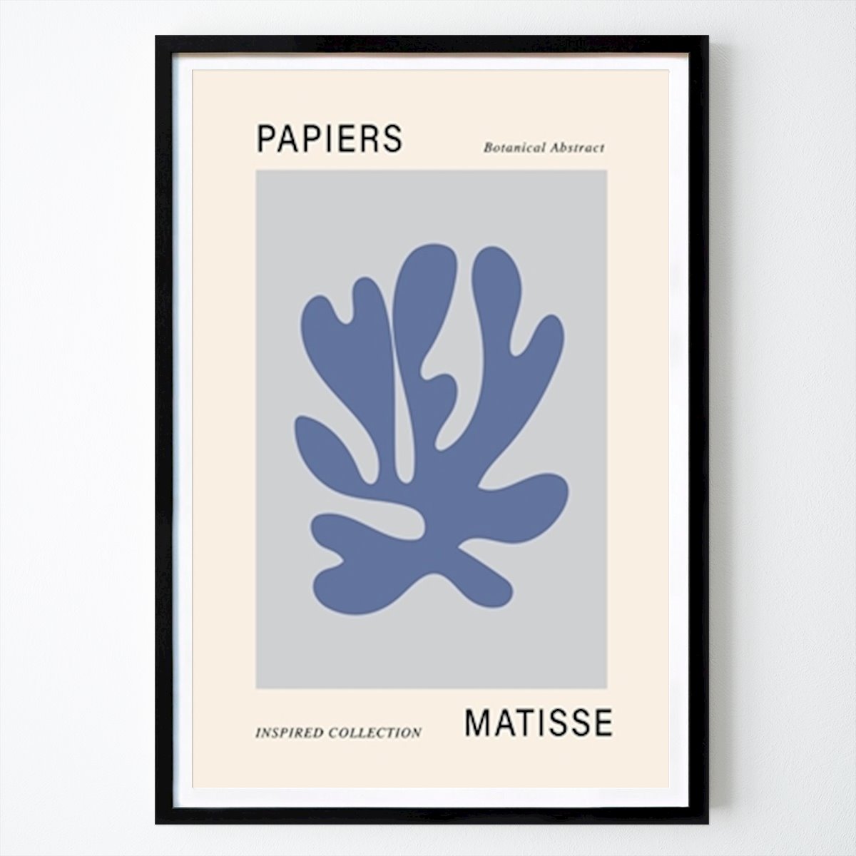 Abstract Poster: Matisse Inspired Cutout Blue by Emme
