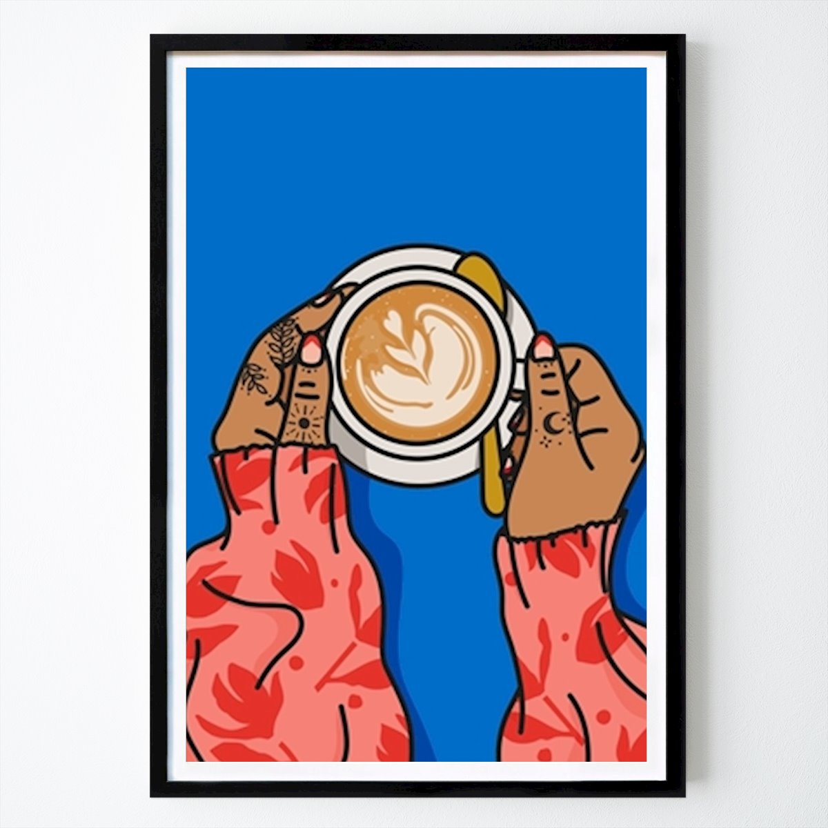 Keuken Poster: Wakker worden Drink koffie van Kookie Pixel