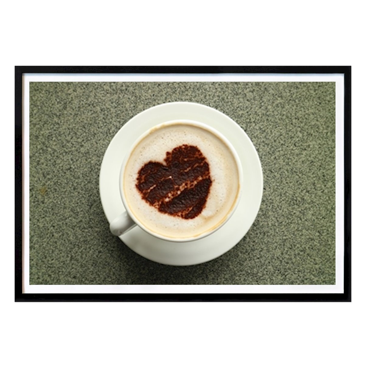 Küchen Poster: Cappuccino Latte Art Herz von Wisga Photography