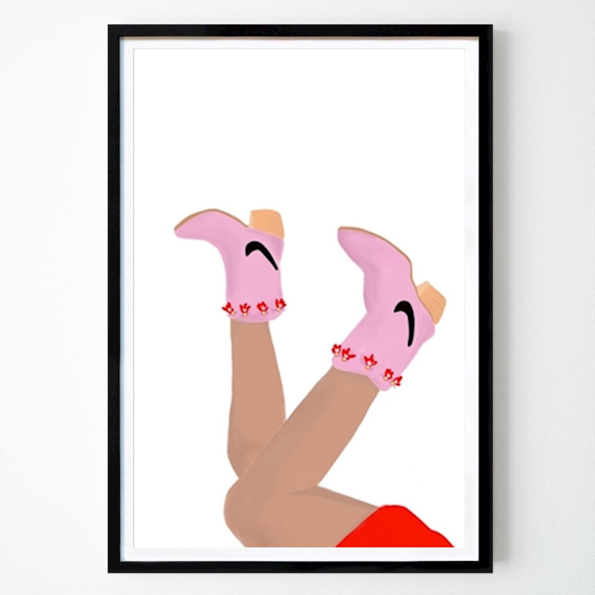 Abstrakt Poster: Cowgirl rosa boho av Ute Arnold