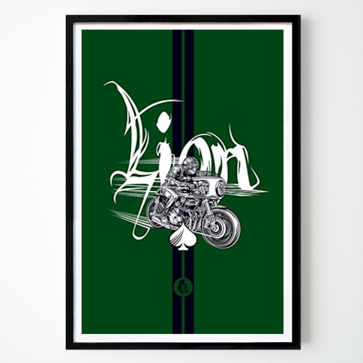 Voľný čas Plagát: Lion No.1 Cafe Racer - zelená od Steven Flier