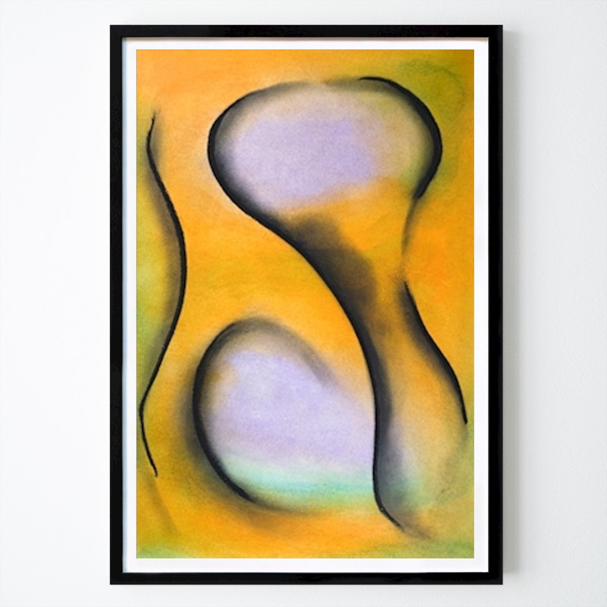 Astratto Poster: Gesso pastello - forma gialla di Christoph Schäfer