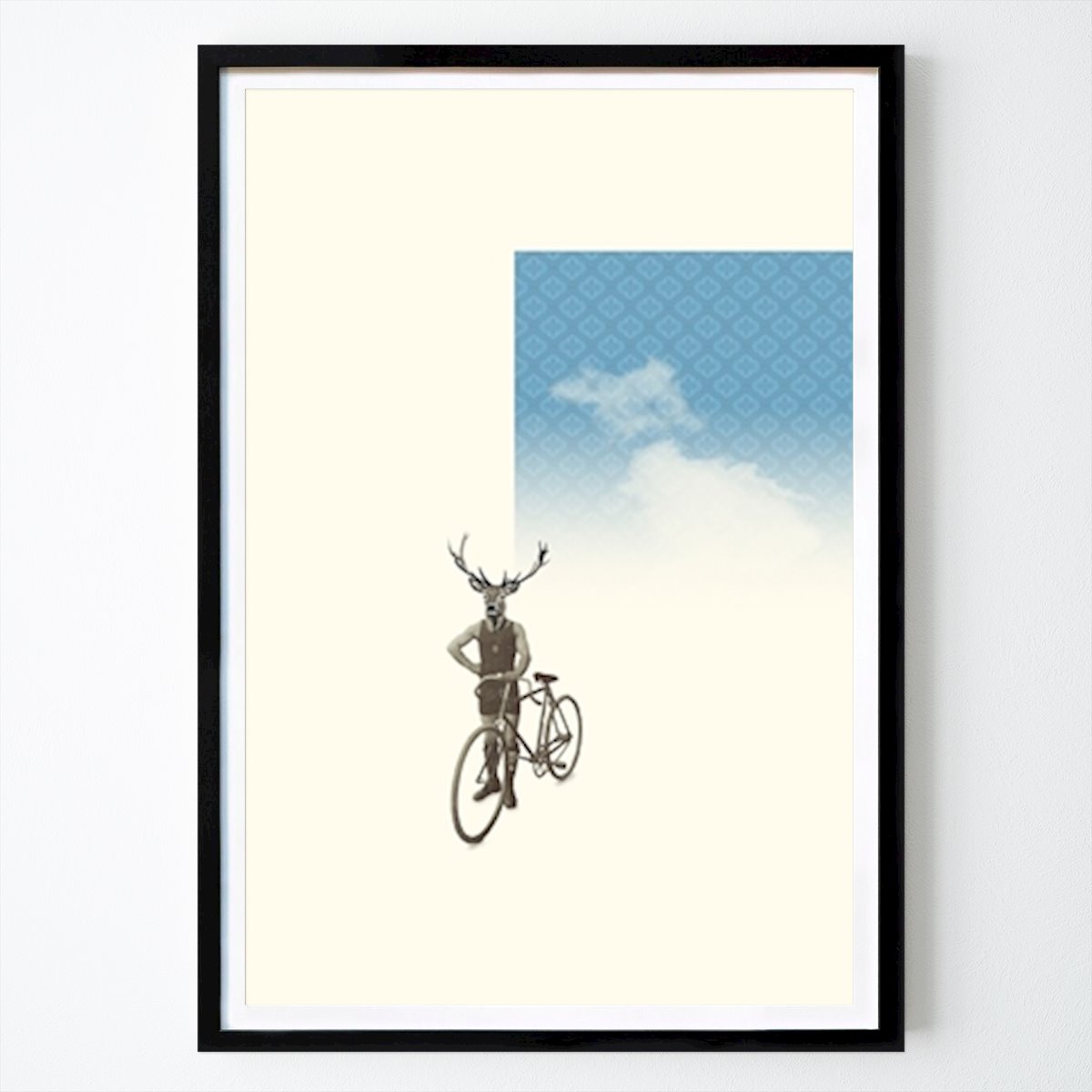 Retro & Vintage Plakat: Hjort med sykkel av Andrea Sando