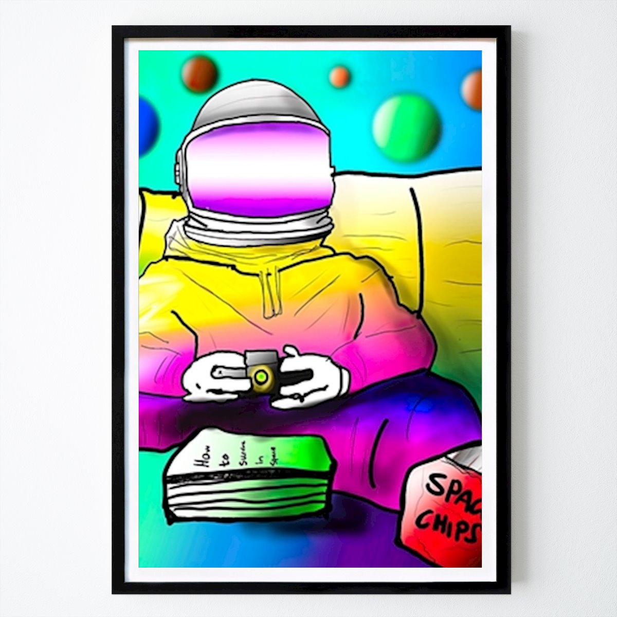 Mens & Portret Poster: Gaming Poster Astronaut Gamer van Art By Hakon