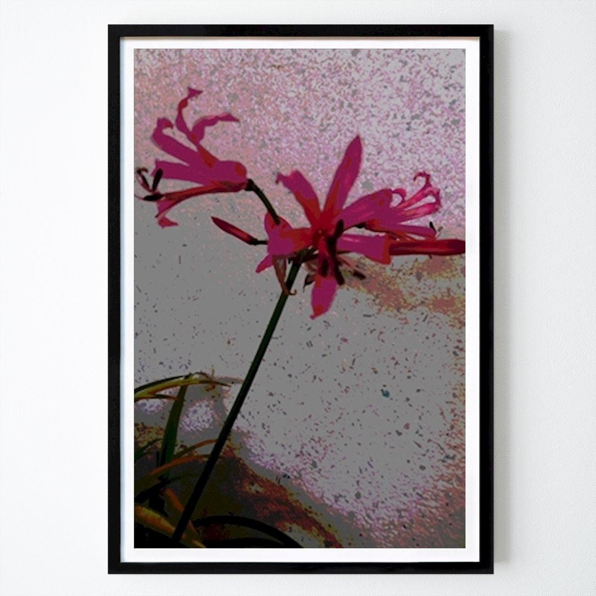 Botanical Poster: Exotic flower with pink flower by Design by Lillrose
