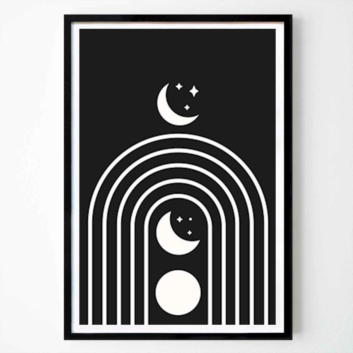 Abstract Poster: Black Moon Phase Rainbow by Artprink