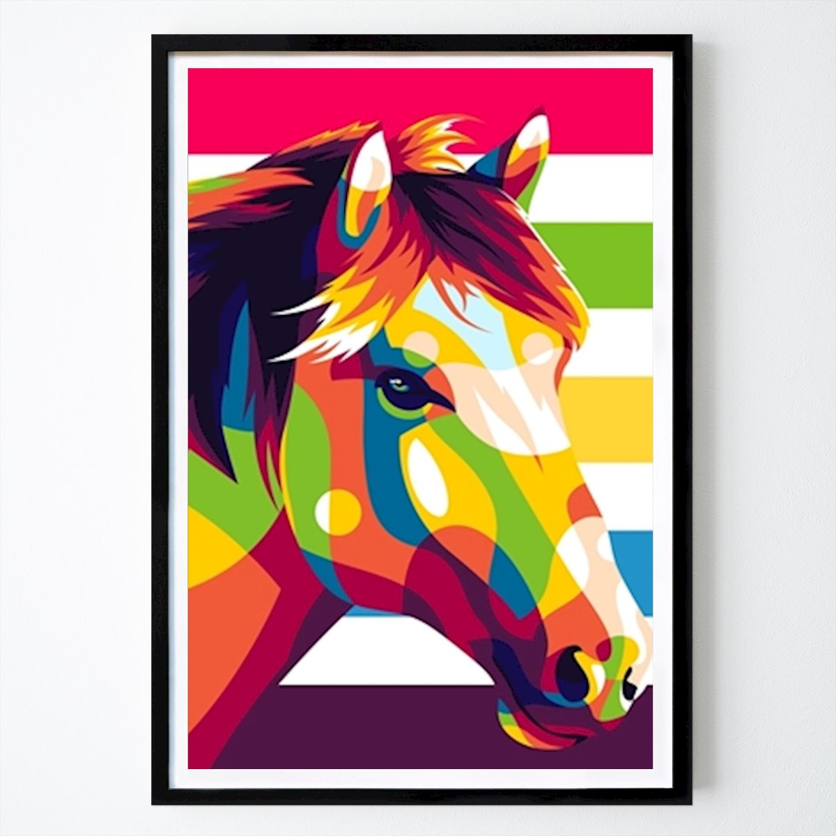 Pop Art Poster: The Handsome Horse Pop Art by Lintang Wicaksono
