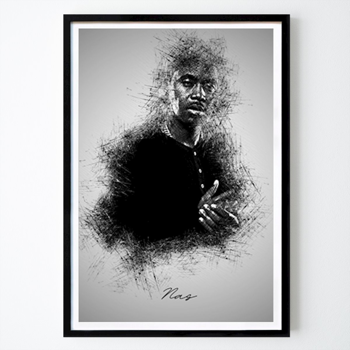 USA Poszter: Nas Rapper Sketch Art által