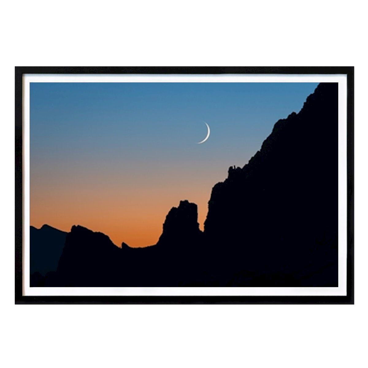 Blaue Stunde in den Bergen Poster von Michael Priesch – Abstraktes Wandbild – Printler