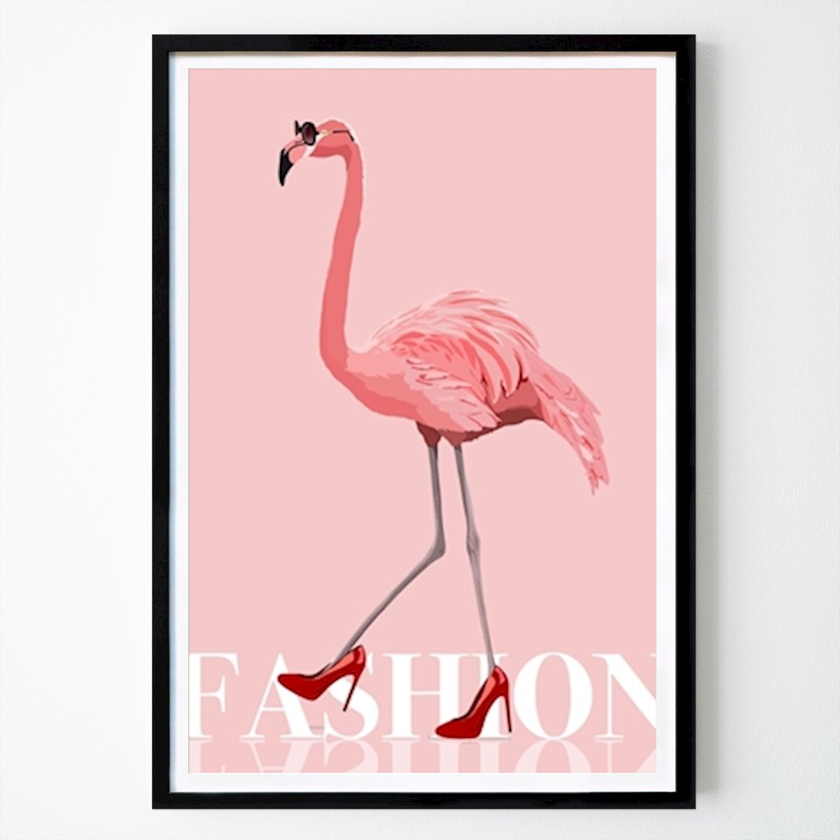 Pop Art Poster: Fashion Flamingo (Roze) van ByKammille