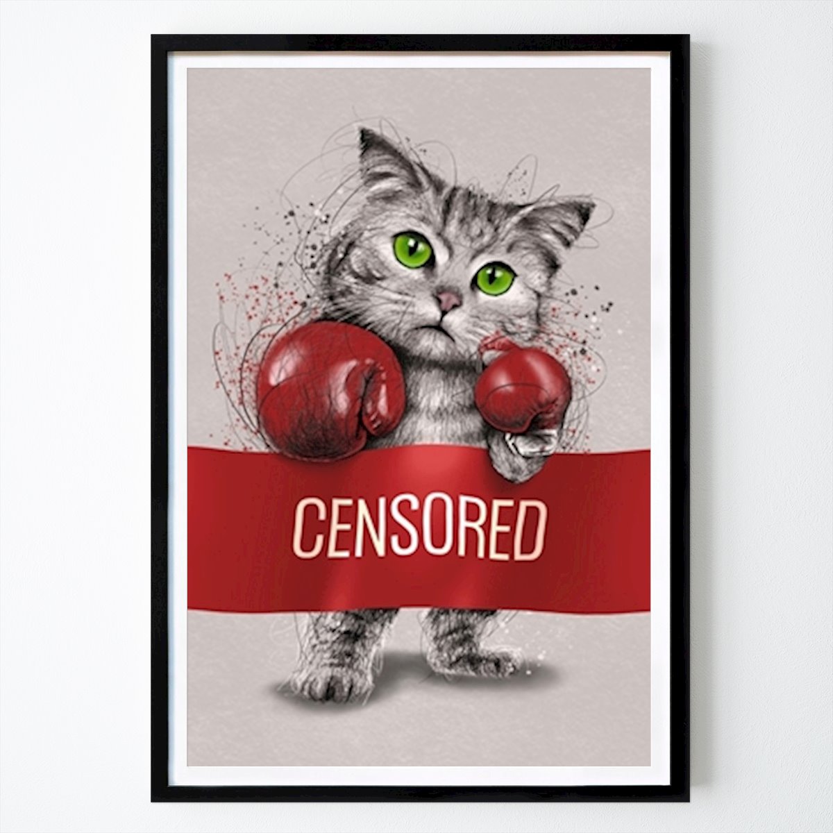 Djur Poster: Katt boxning av Zun graphic