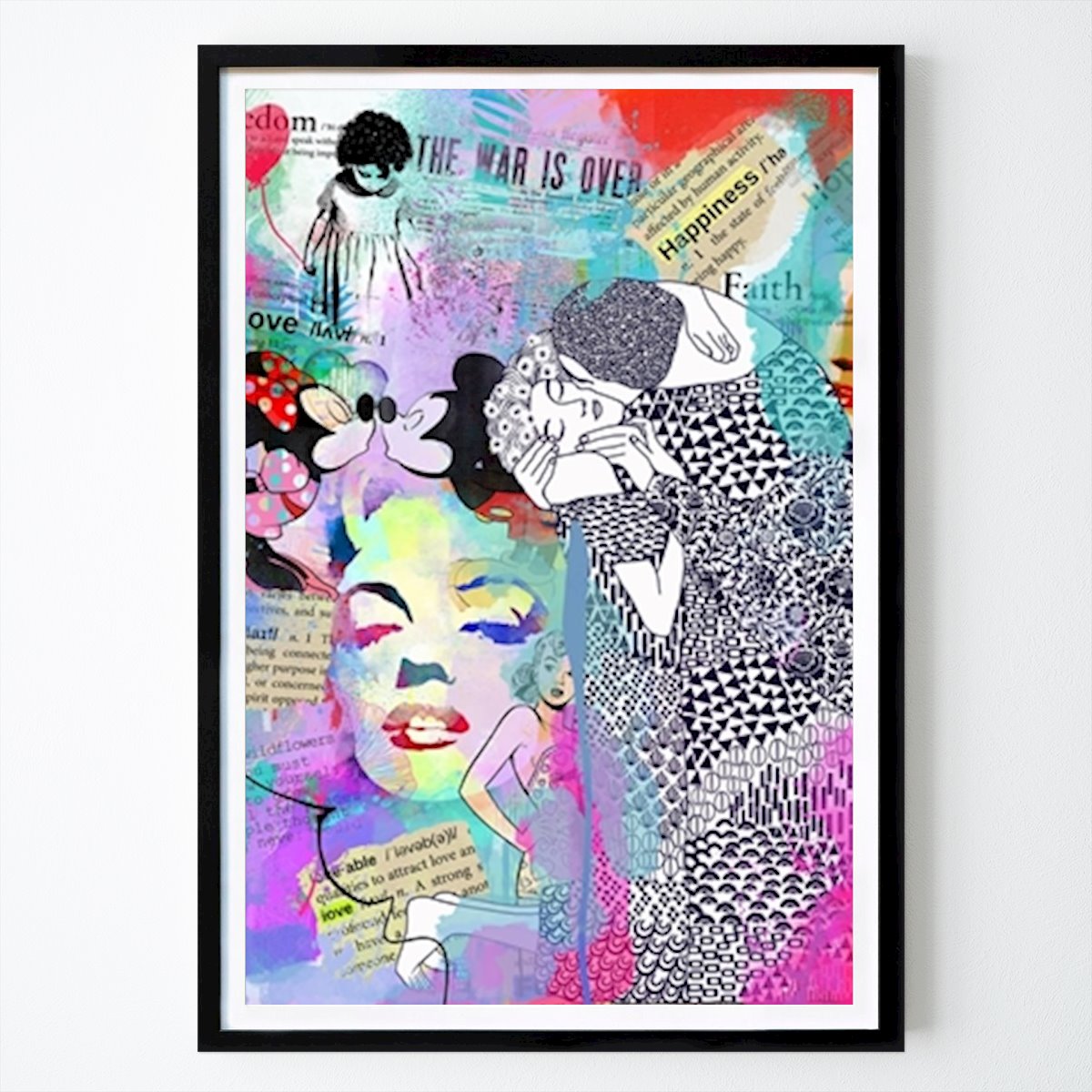 Pop Art Póster: El beso - collage de Ioana Horvat
