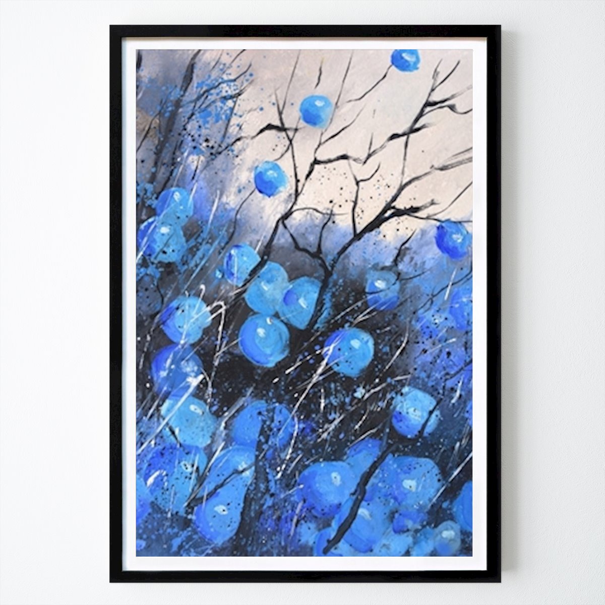 Blumen & Pflanzen Poster: Blaue Beeren von Pol ledent