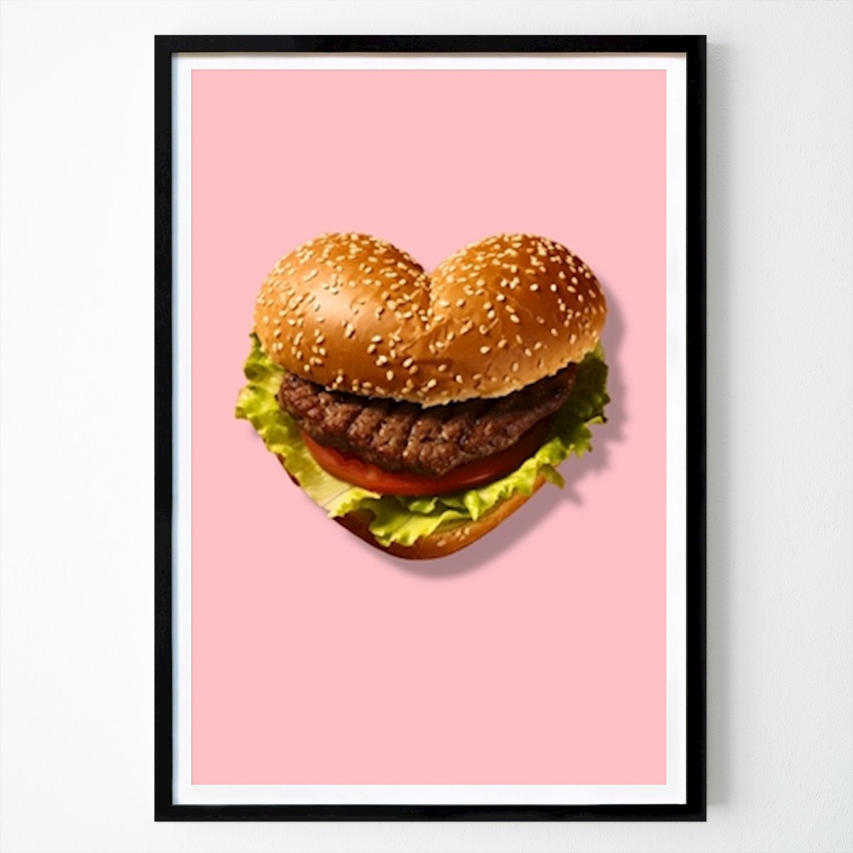 Pop Art Poster: Pop art heart burger by Edson ramos