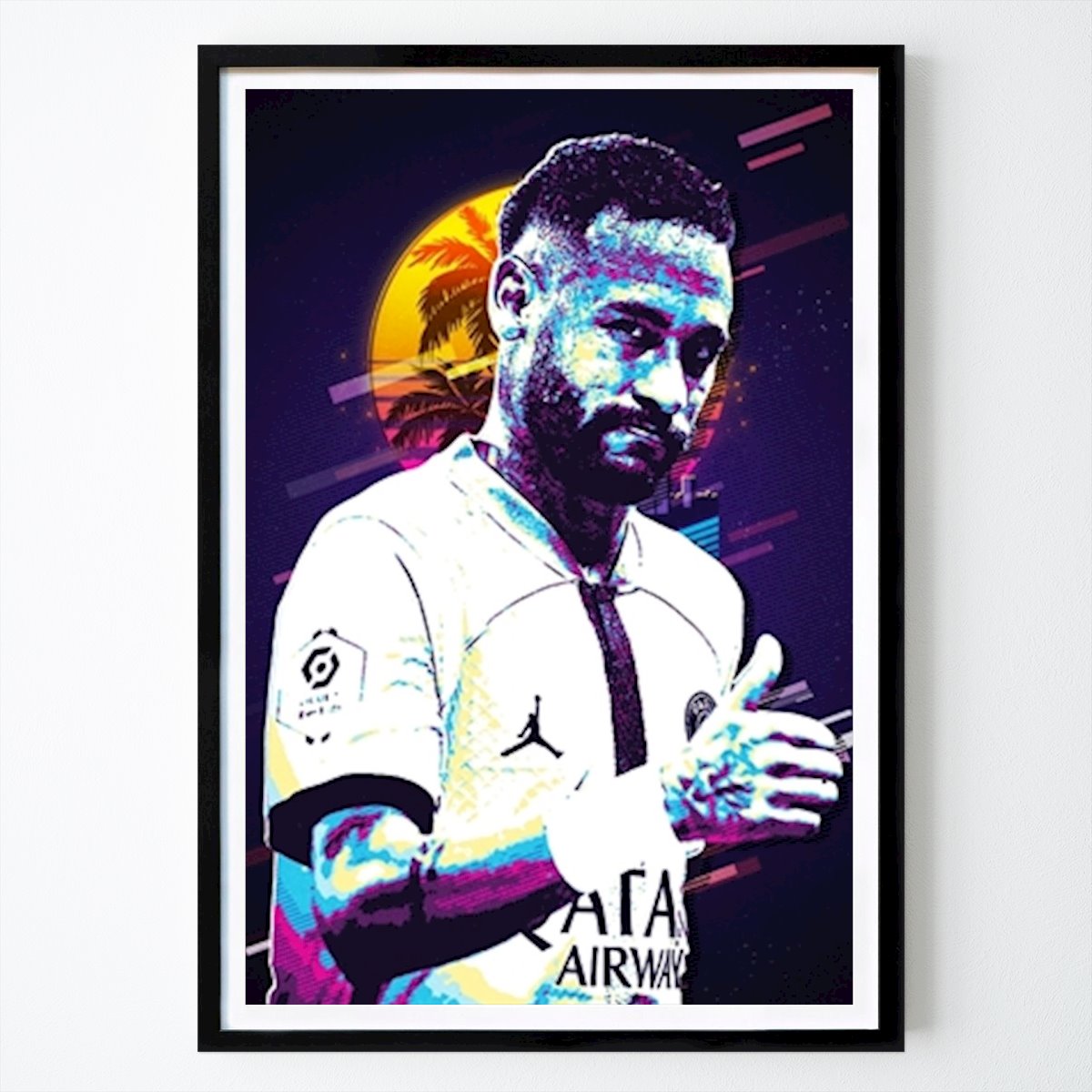 Fotboll Poster: Neymar Jr Retro Art av IDN WORK SPACE