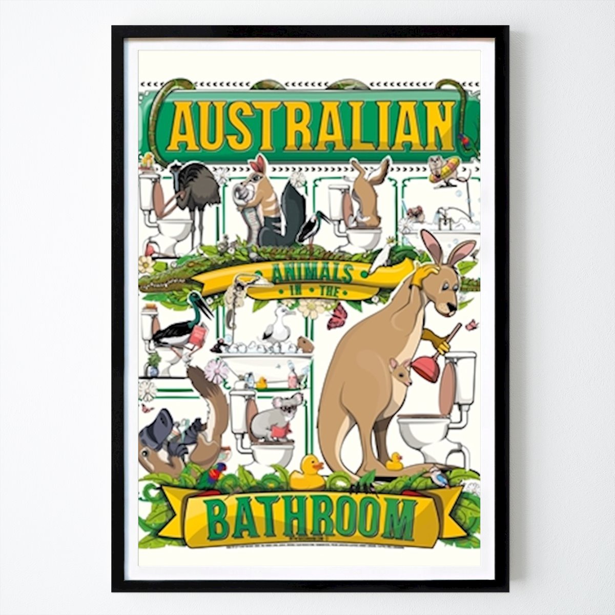 Animals Poster: Australian Animals Bathroom by Andy Scullion