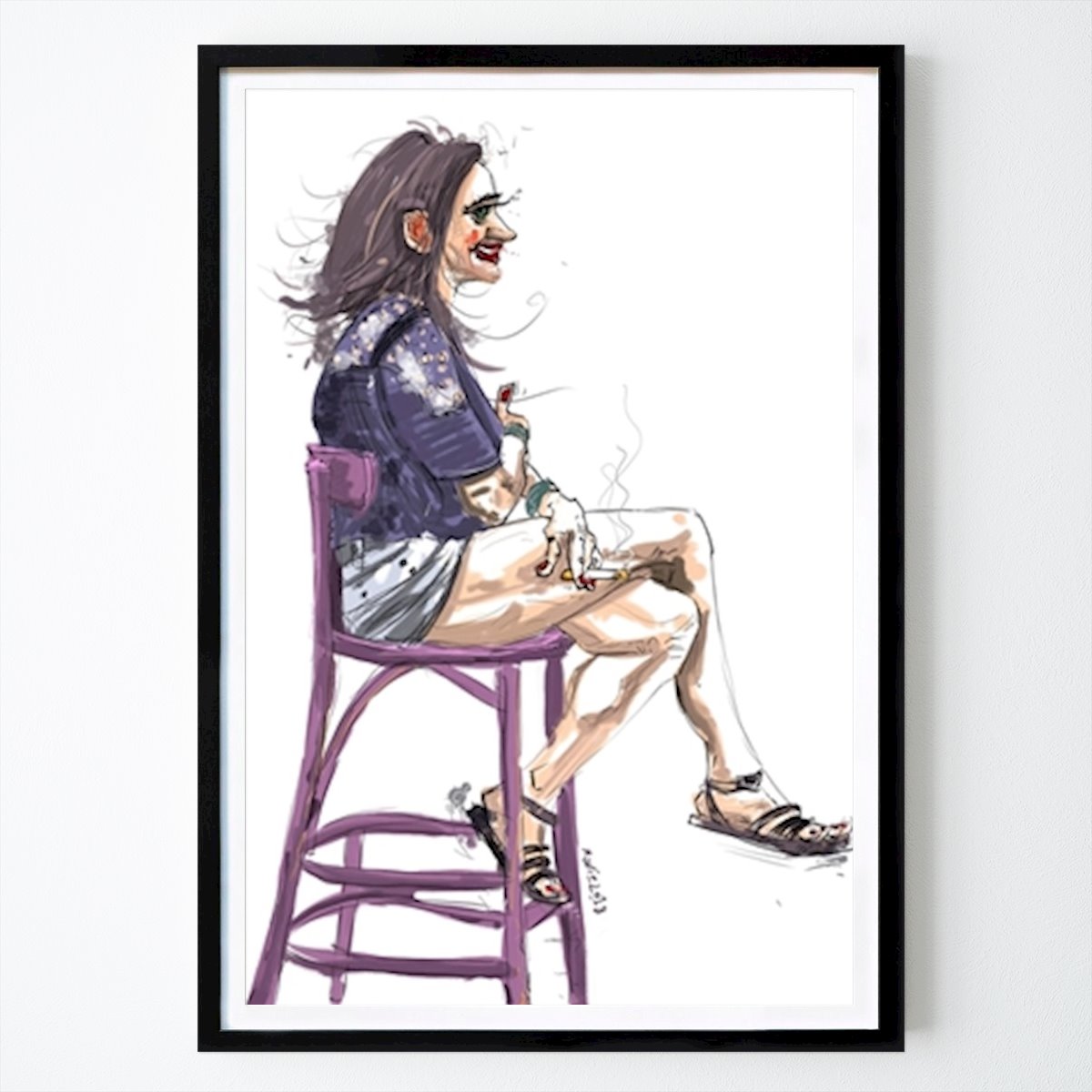 Hobby Poster: Woman on bar stool by Mario De Timmerman