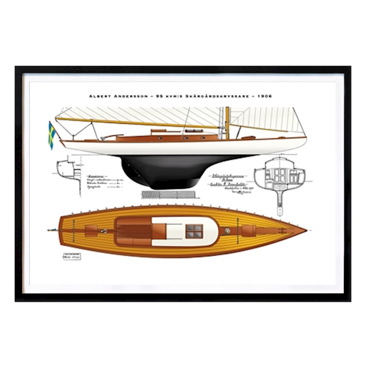 Illustrazione Poster: 95 mq Archipelago Cruiser di Lars Olsson