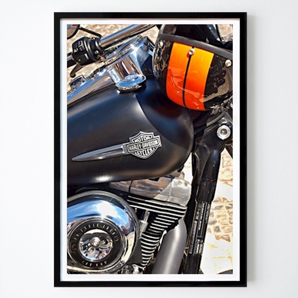 Retro & Vintage Poster: Motor en tank Harley Davidson van Joerg GAMROTH