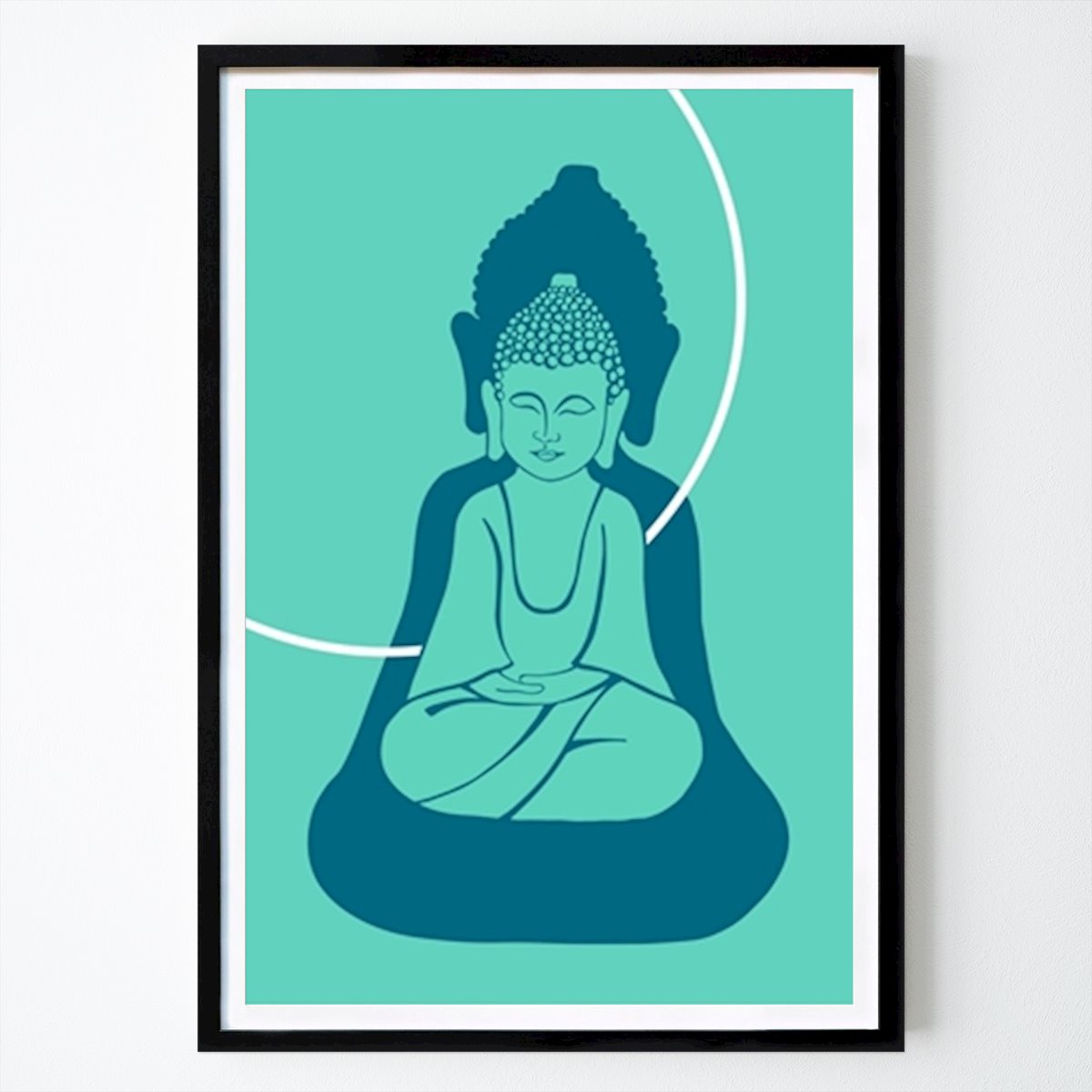Illustration Poster: Buddha Poster mint türkis von Sarah Capitain