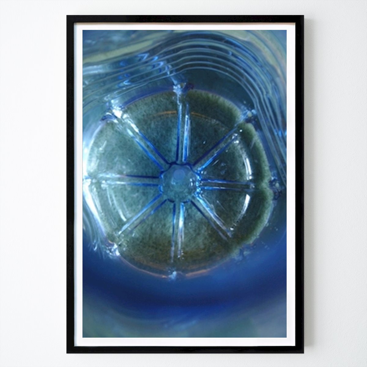 Abstraktes Poster: Abstraktes Bild blau Wandbild von Sarah Capitain