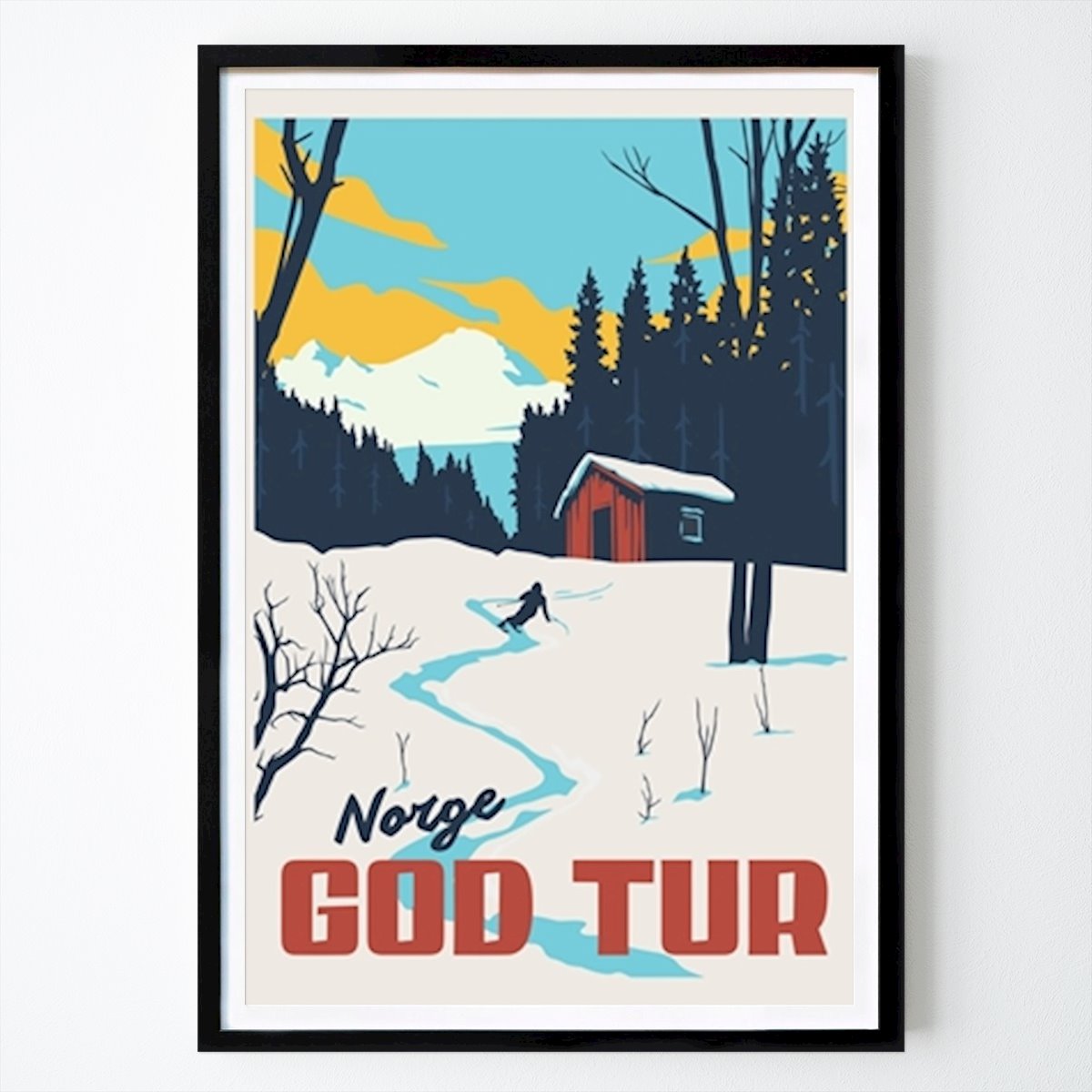 Oslo Poster: God Tur: Retro Winter Skiing by Ruth Sparkes