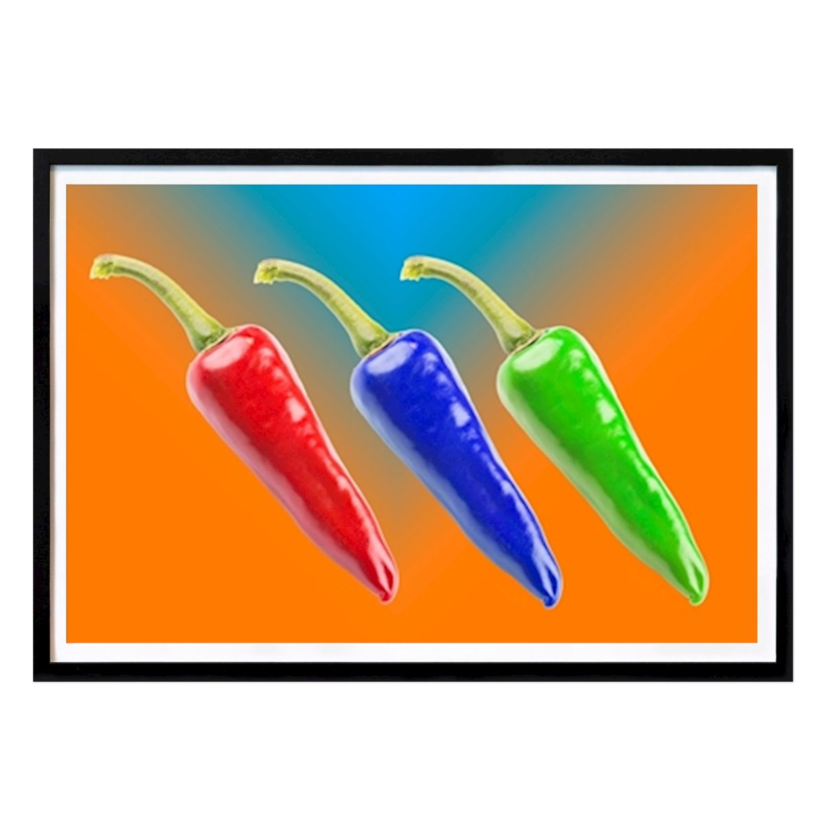 Küchen Poster: Bunte Pepperonies von Christoph Schäfer